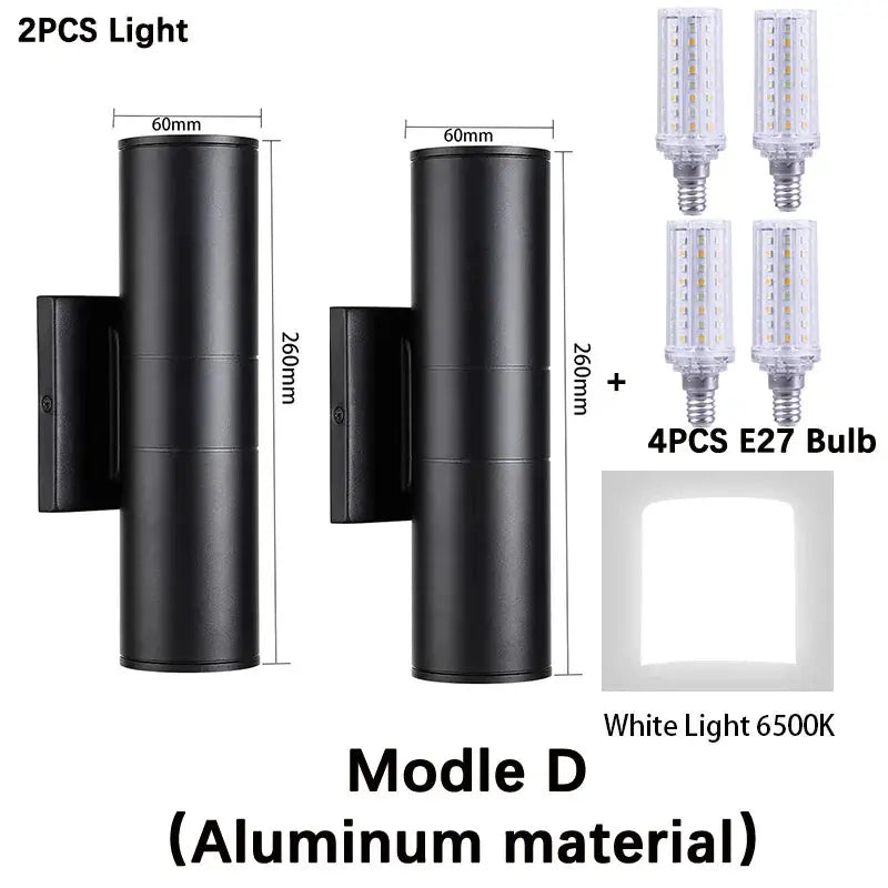 applique murale moderne double tête éclairage extérieur étanche jardin.