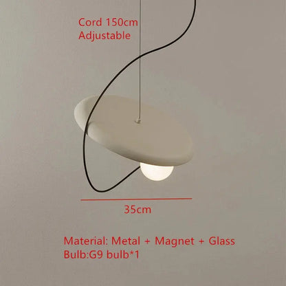 suspension led 3d design avec boule mobile et cordon ajustable.