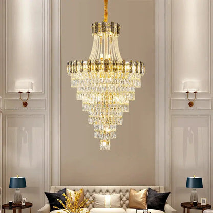 lustre en cristal design contemporain pour intérieur élégant.