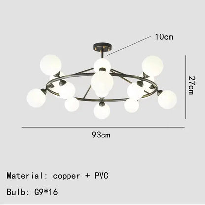 lustre moderne en acrylique et laiton noir doré pour éclairage intérieur.