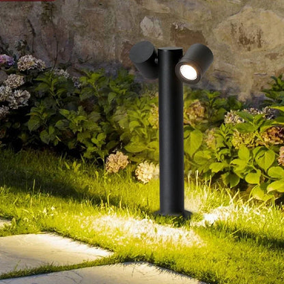 lampes de jardin lumineuses pour extérieur avec double tête.