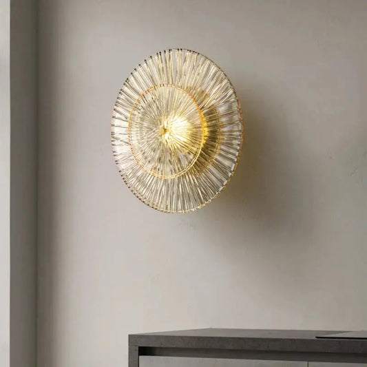 applique murale led ronde en verre pour intérieur moderne.