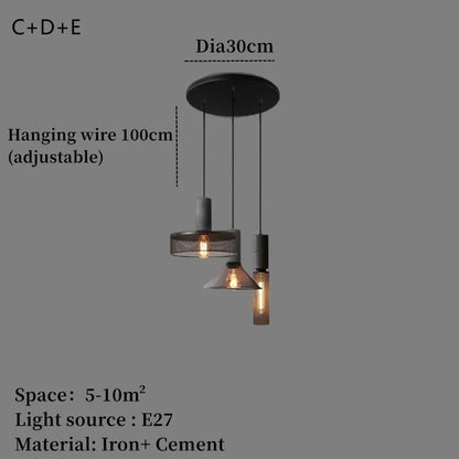 suspension industrielle en béton pour décoration intérieure Rayonnia  Luminaire Rayonnia