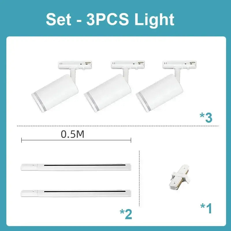 spot led sur rail pour magasin et décoration intérieure.