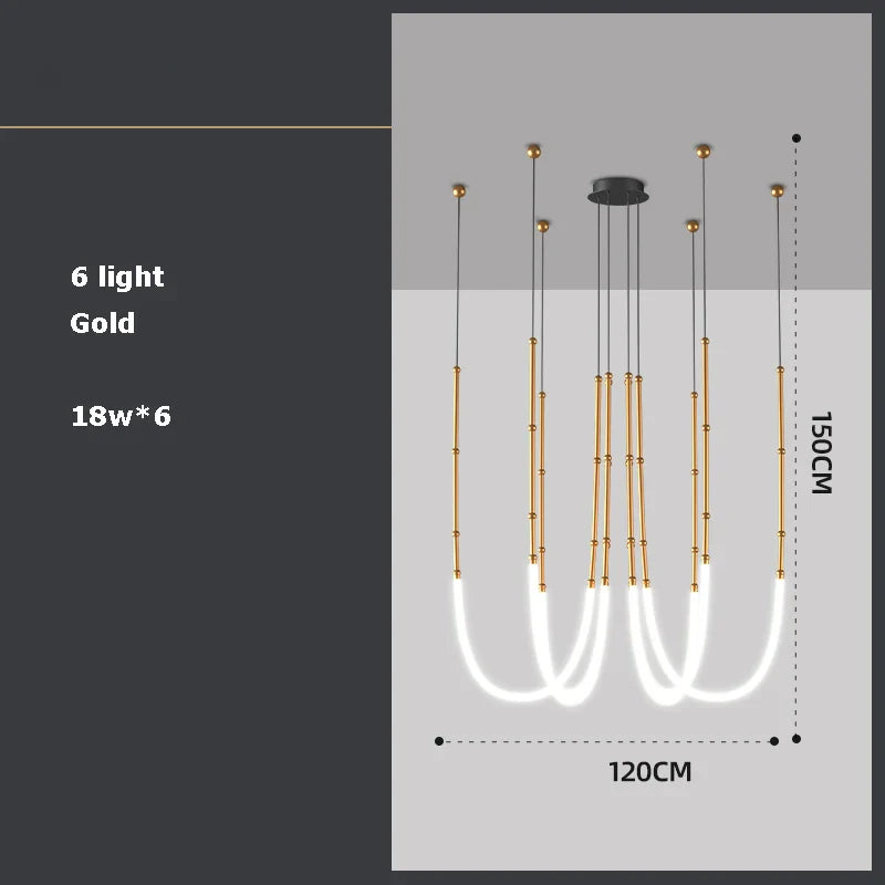 lustre linéaire à led design en acier inoxydable minimaliste.