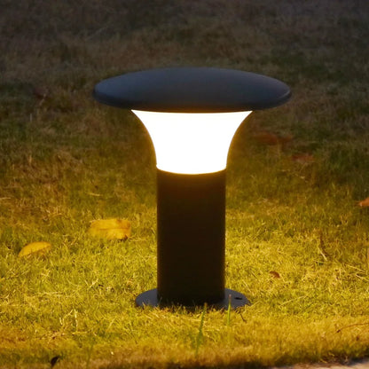 lampe de jardin ronde à led en acier inoxydable pour éclairage extérieur.