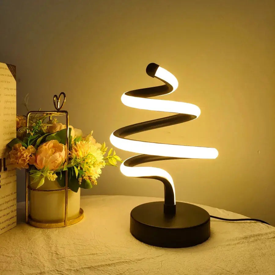 lampe de bureau créative en forme d'arbre de noël décorative usb.