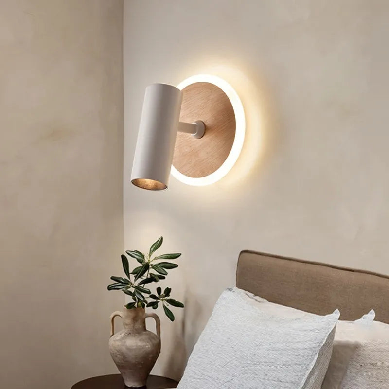 applique murale led pivotante pour lecture ambiance wabi-sabi.