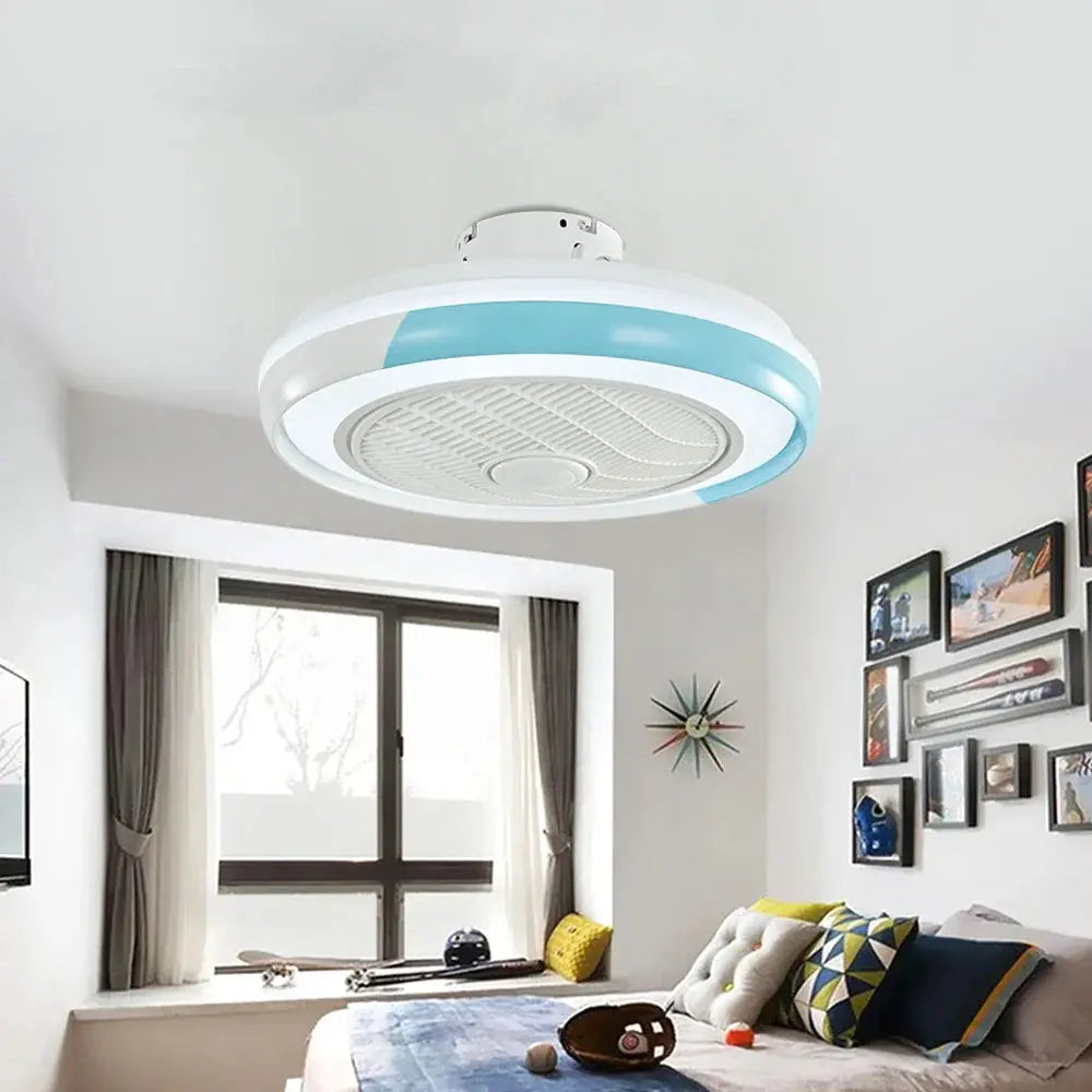 plafonnier moderne nordique avec ventilateur led intelligent et silencieux.