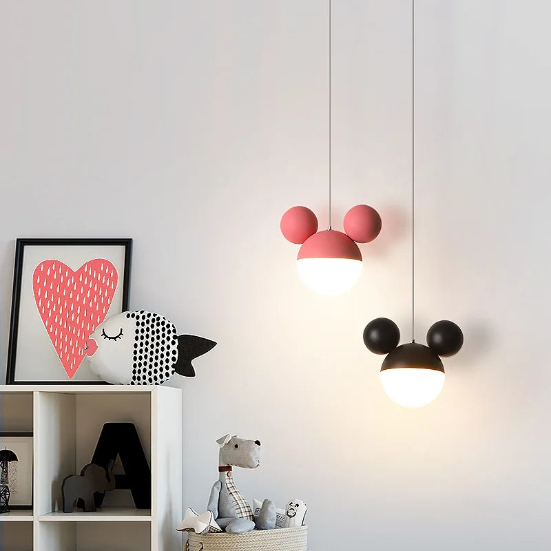 suspension mickey lampe moderne créative pour enfant.