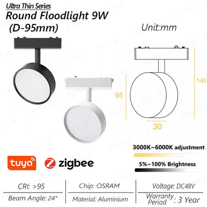 spot lumineux intelligent magnétique tuya zigbee à intensité variable Rayonnia  Luminaire Rayonnia