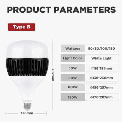 ampoule led moderne haute puissance pour éclairage industriel et garage.