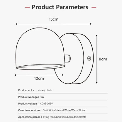 applique murale led avec variateur tactile et prise intégrée.