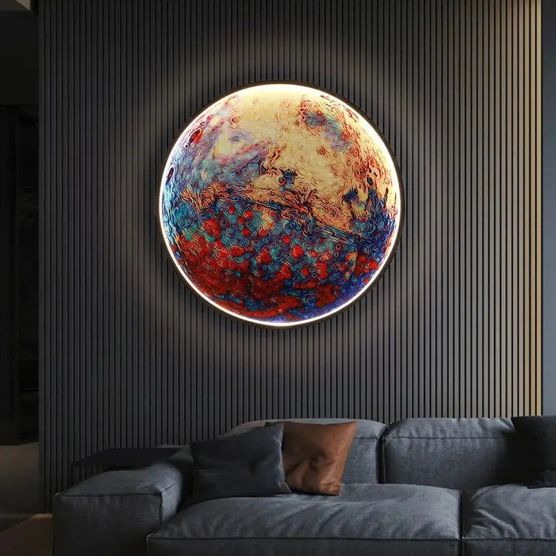 applique murale led en forme de lune pour décoration intérieure.