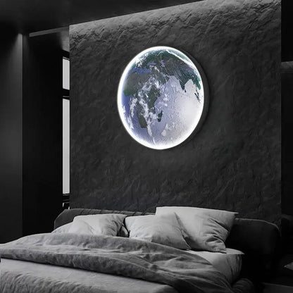 applique murale led en forme de lune pour décoration intérieure.