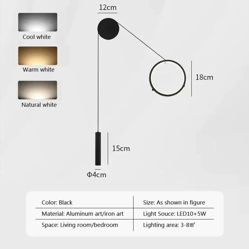 applique murale led moderne et simple pour intérieur.