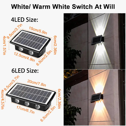 applique murale solaire à led avec contrôle intelligent pour jardin et balcon.