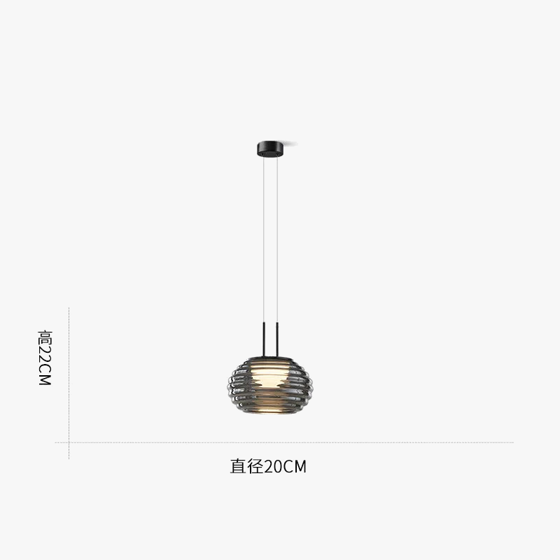 lampe de chevet suspendue design moderne en verre LED.