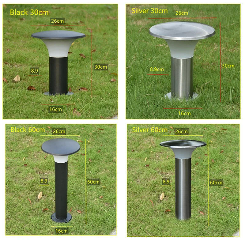 lampe de jardin à led en acier inoxydable design extérieur étanche.