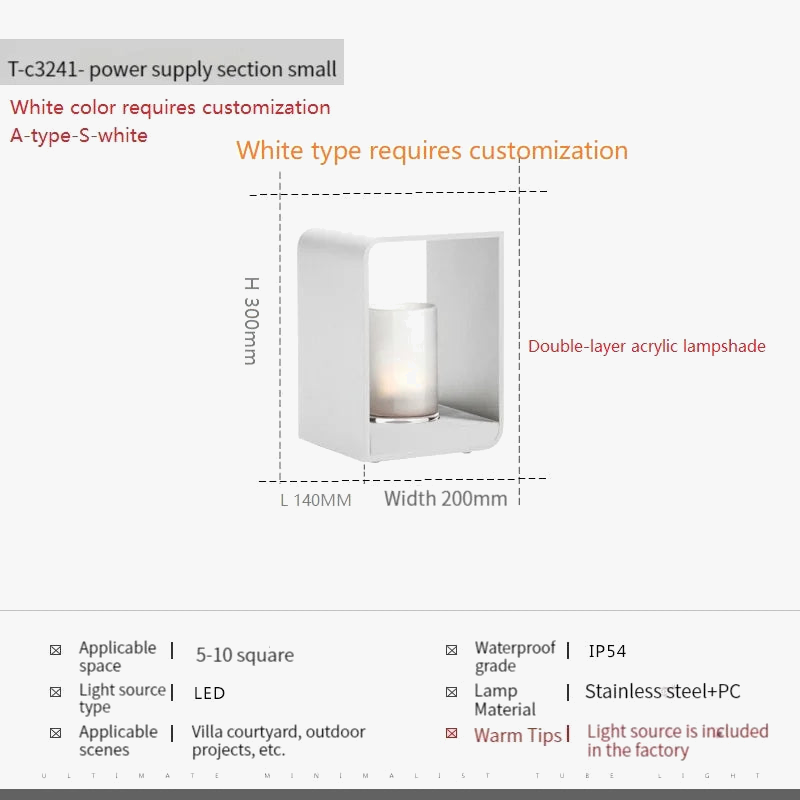 lampe de jardin solaire moderne pour éclairage extérieur décoratif.