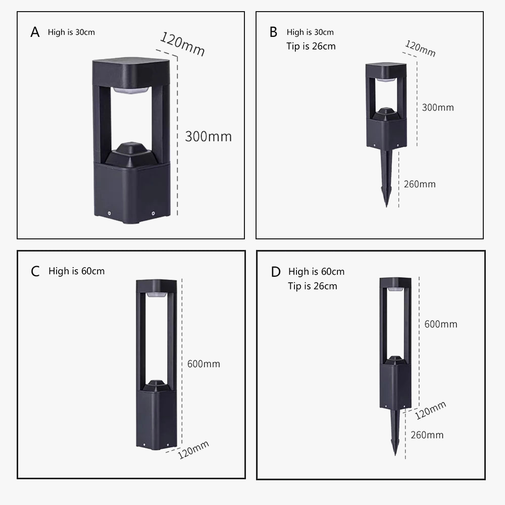 lampe de pelouse à led pour jardin et éclairage extérieur.