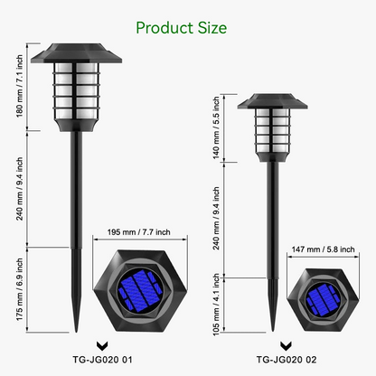 lampe solaire à led pour décoration extérieure de jardin.