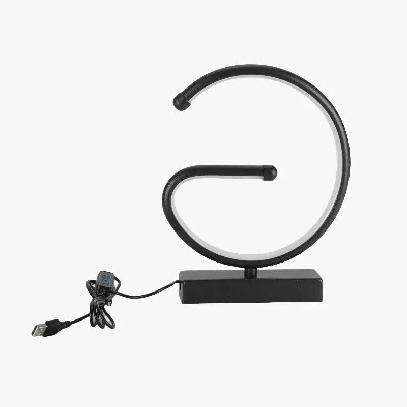 lampe usb créative en forme de g pour décoration intérieure.