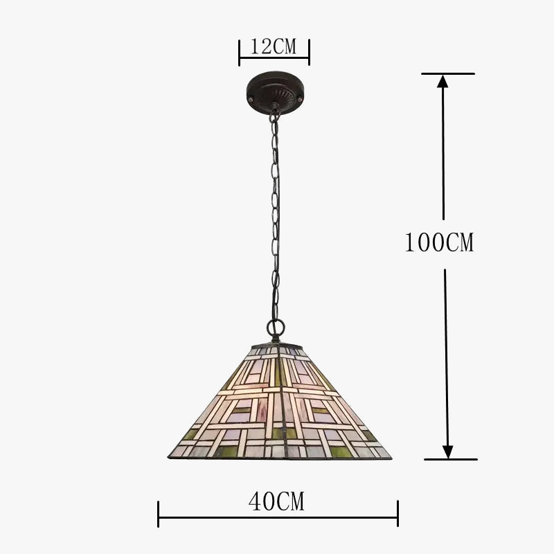 lustre carré en verre style tiffany pour bar nordique.