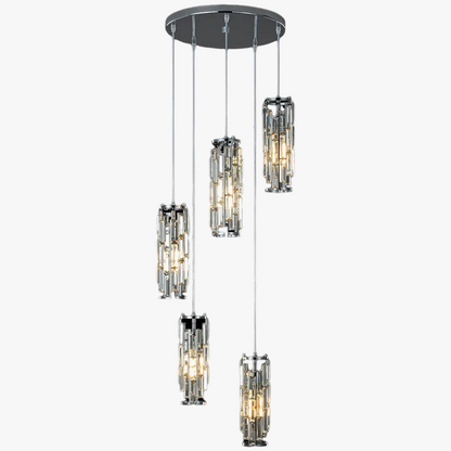 lustre en cristal moderne pour éclairage intérieur élégant.