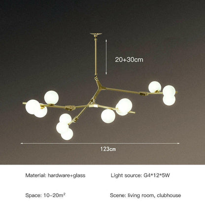 lustre moderne en verre pour décoration intérieure élégante.