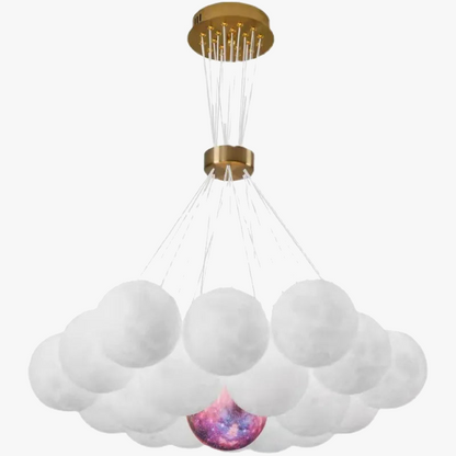 lustre nordique design planète lune avec bulles suspendu décoratif.