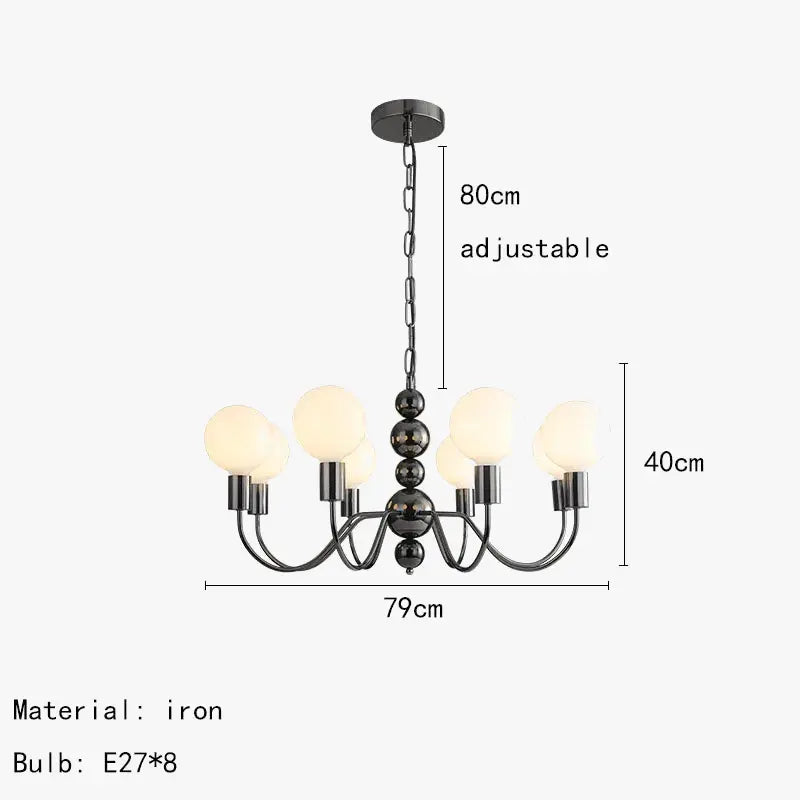 lustre nordique en métal pour décoration intérieure suspendue.