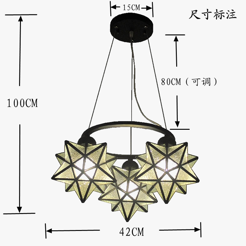 lustre pentacle créatif pour bar restaurant et intérieur.