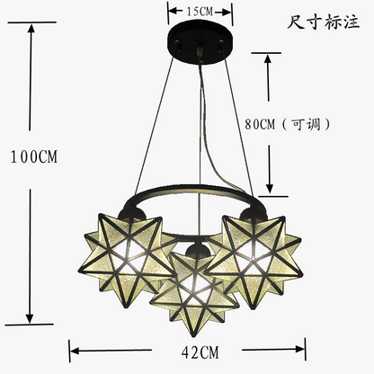 lustre pentacle créatif pour bar restaurant et intérieur.