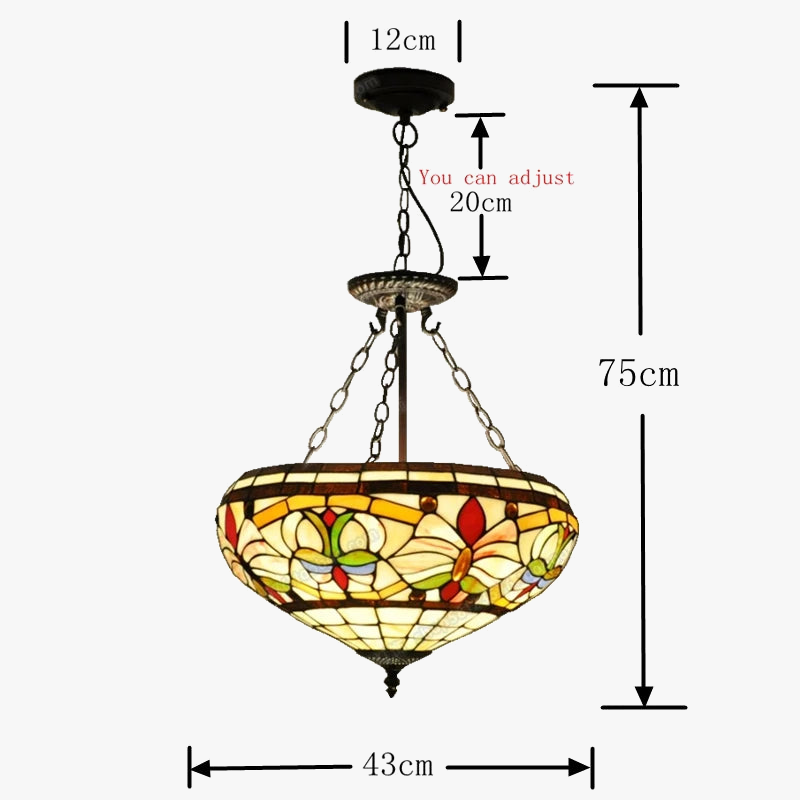 lustre rétro style européen lampes tiffany pour décoration intérieure Rayonnia_marketplace  Luminaire Rayonnia