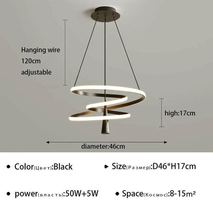 lustre suspendu à led moderne pour décoration intérieure élégante.