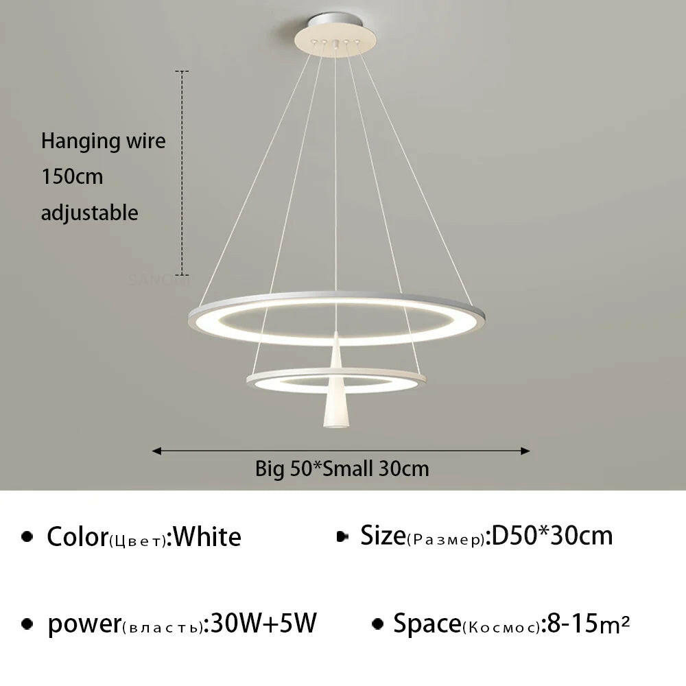 lustre suspendu à led moderne pour décoration intérieure élégante.