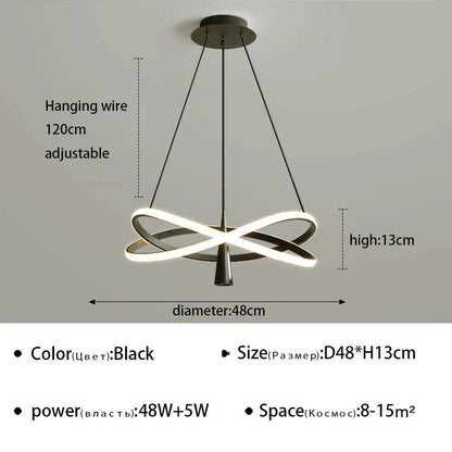 lustre suspendu à led moderne pour décoration intérieure élégante.