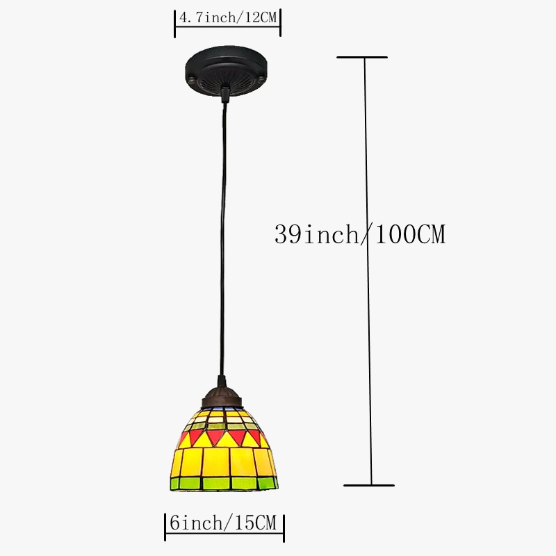 lustre tiffany vintage en verre pour intérieur et jardin.