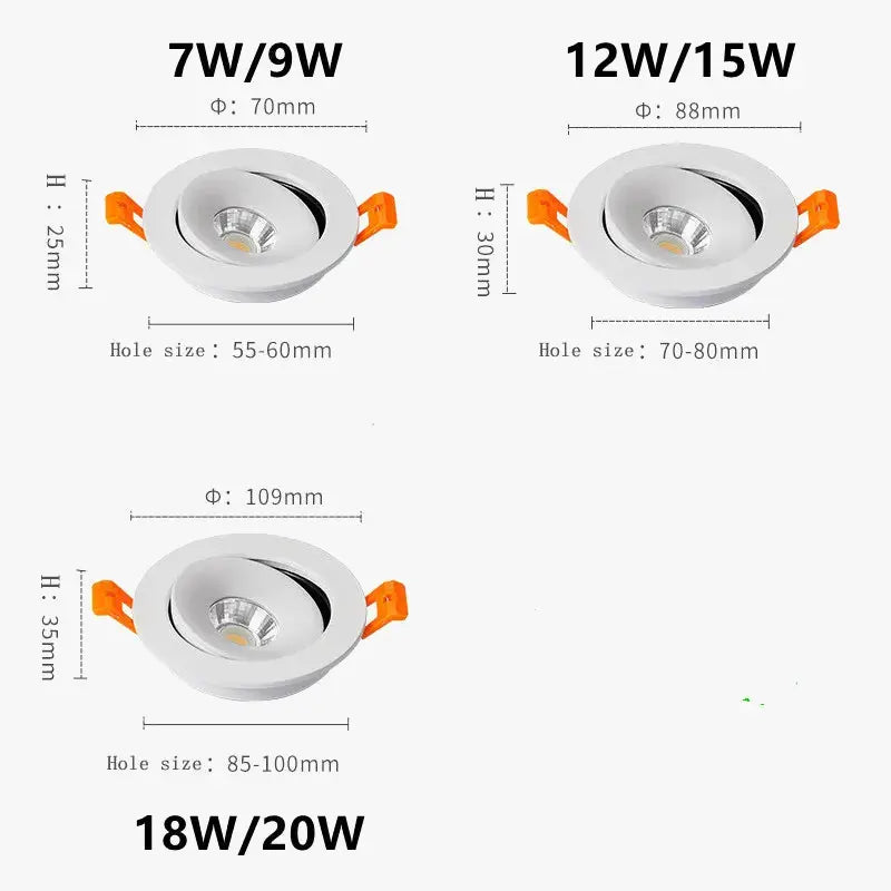 plafonnier led dimmable réglable 360 degrés design moderne.