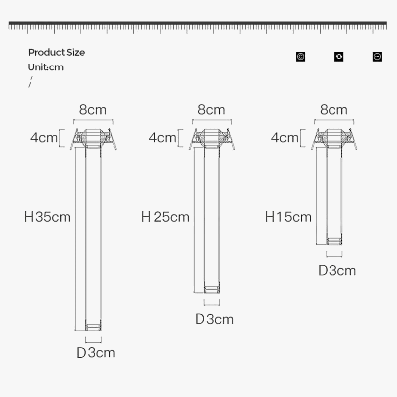 plafonnier led encastrable à angle rotatif pour intérieur.