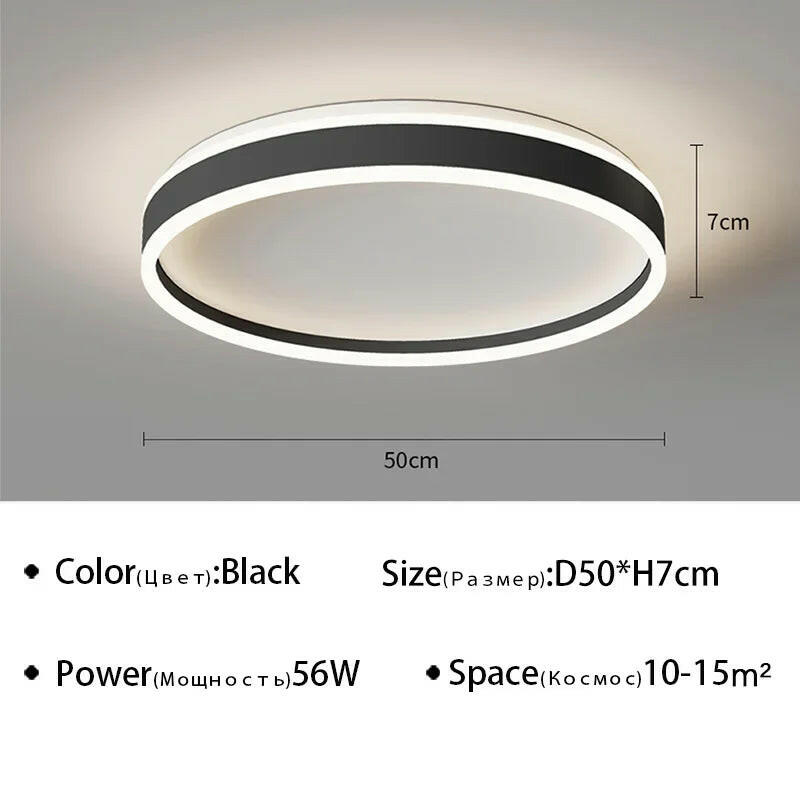 plafonnier led nordique à intensité variable pour intérieur.