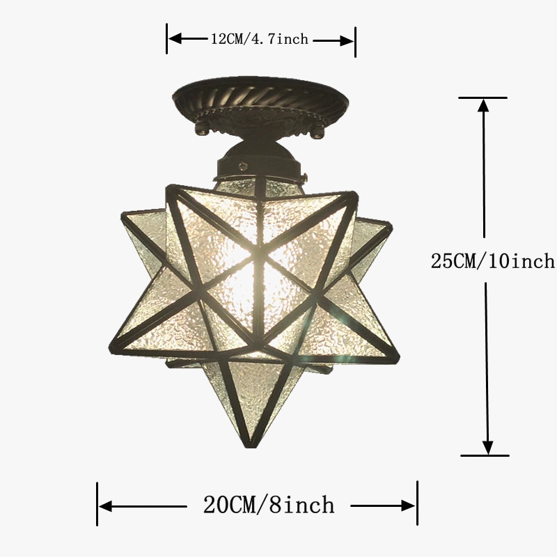 plafonnier pentagramme moderne éclairage étoile pour couloir ou entrée.