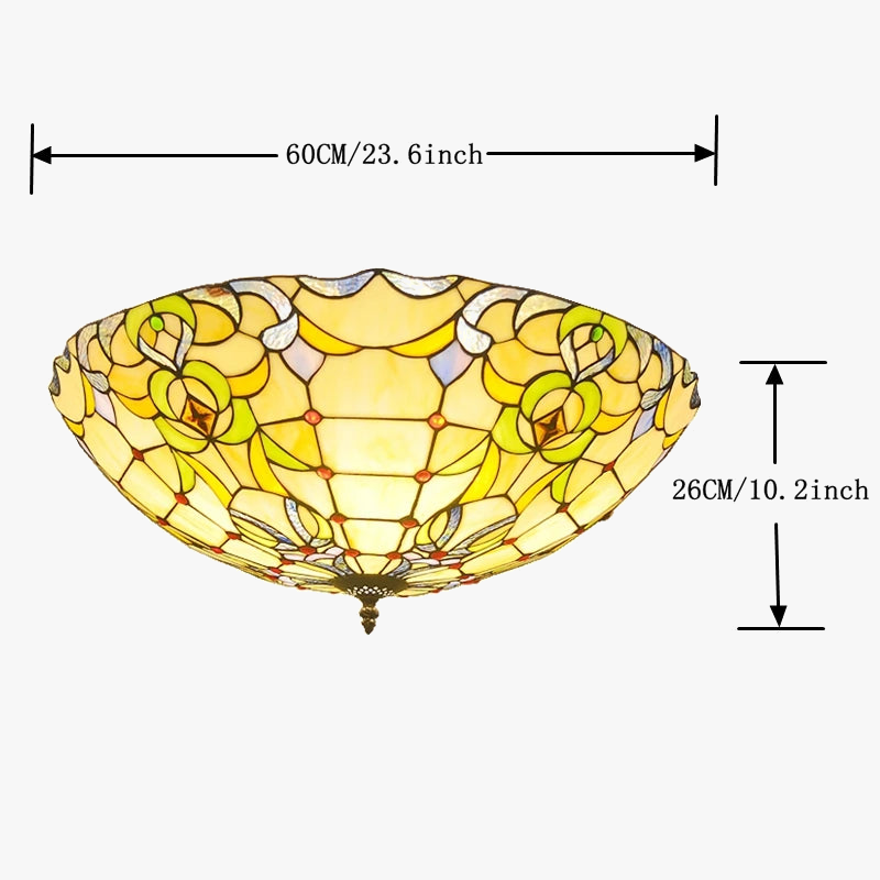 plafonnier vitrail style tiffany créatif pour intérieur élégant.