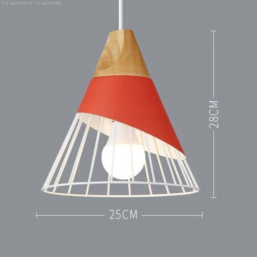 Suspension en métal coloré et bois de plusieurs formes Nordic Rayonnia  Luminaire Rayonnia