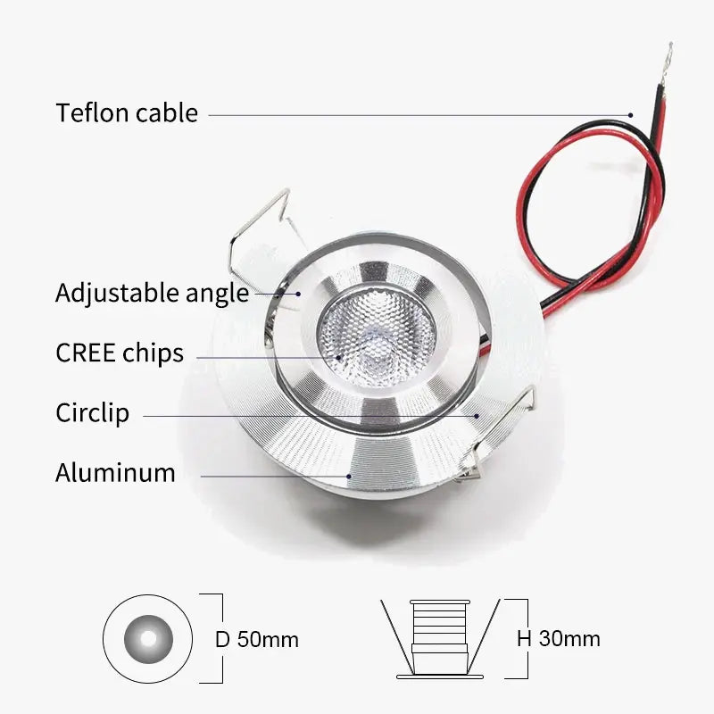 spot led encastrable inclinable réglable en hauteur pour intérieur.